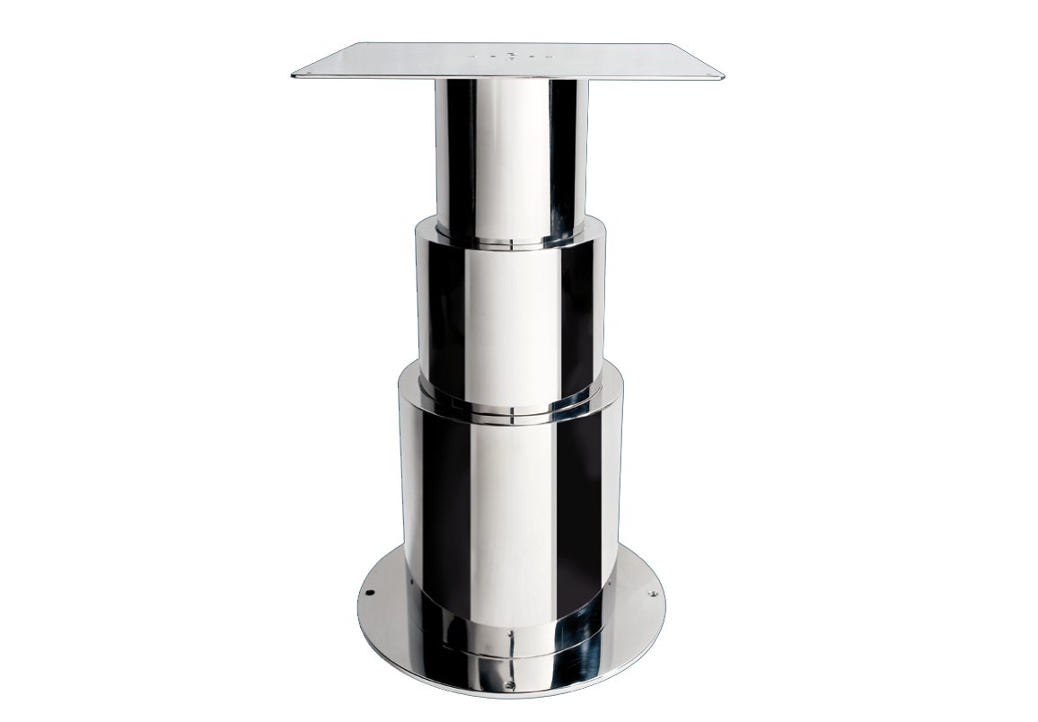 3 ROUND STAGE ELECTRIC TABLE PEDESTAL MADE IN STAINLESS STEEL 20.18898B/INOX