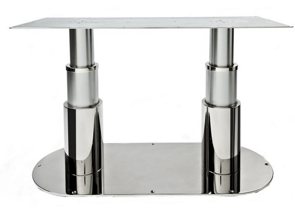 DOUBLE INSTALLATION OF TABLE PEDESTAL WITH OVAL SS BASE