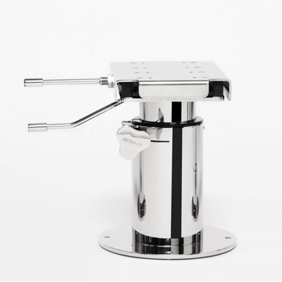 Manual seat pedestal with slide 21.013B/INOX