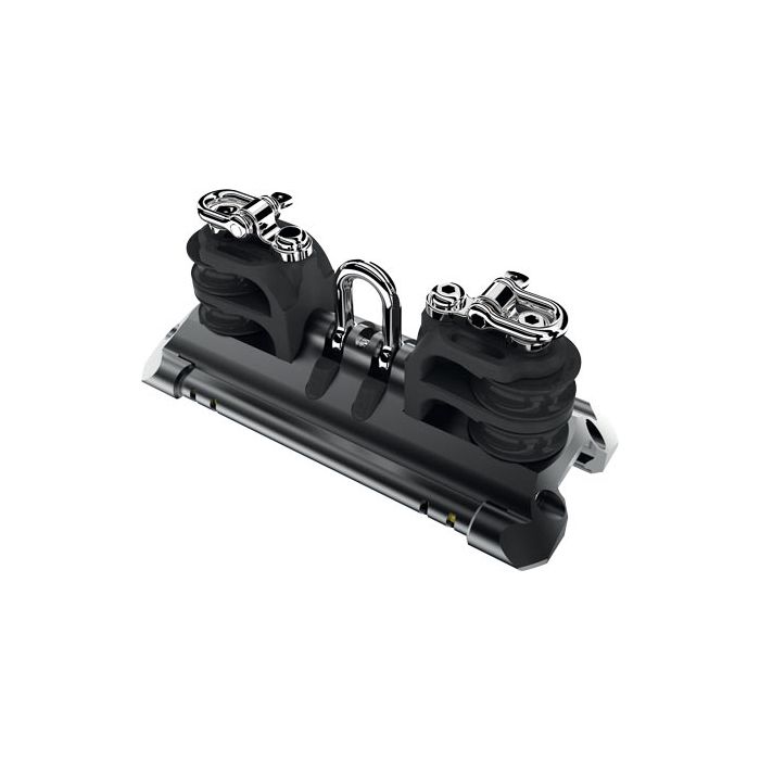 TB Mainsheet Car With Shackle, Pair of Double Sheaves & Beckets — Size: Size 2