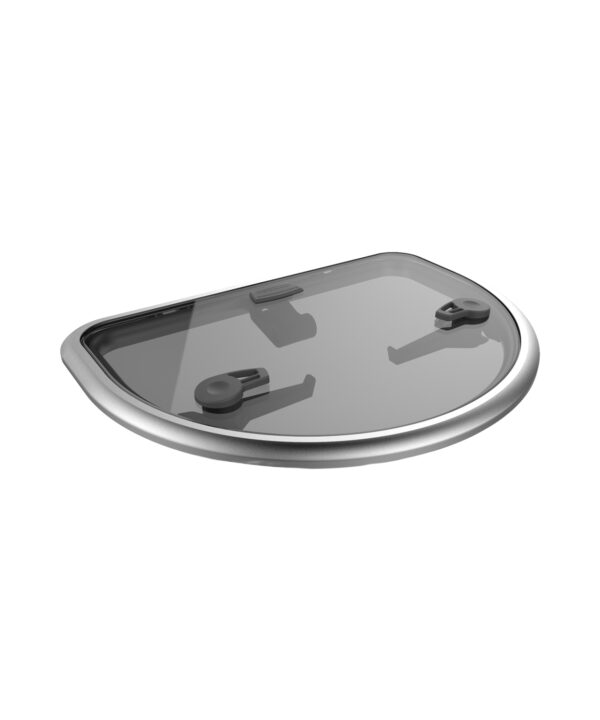 Low Profile Hatch — Size: Size 600 x 500 | Colour: Grey | Cut Outs: None | Variant: Friction Lever