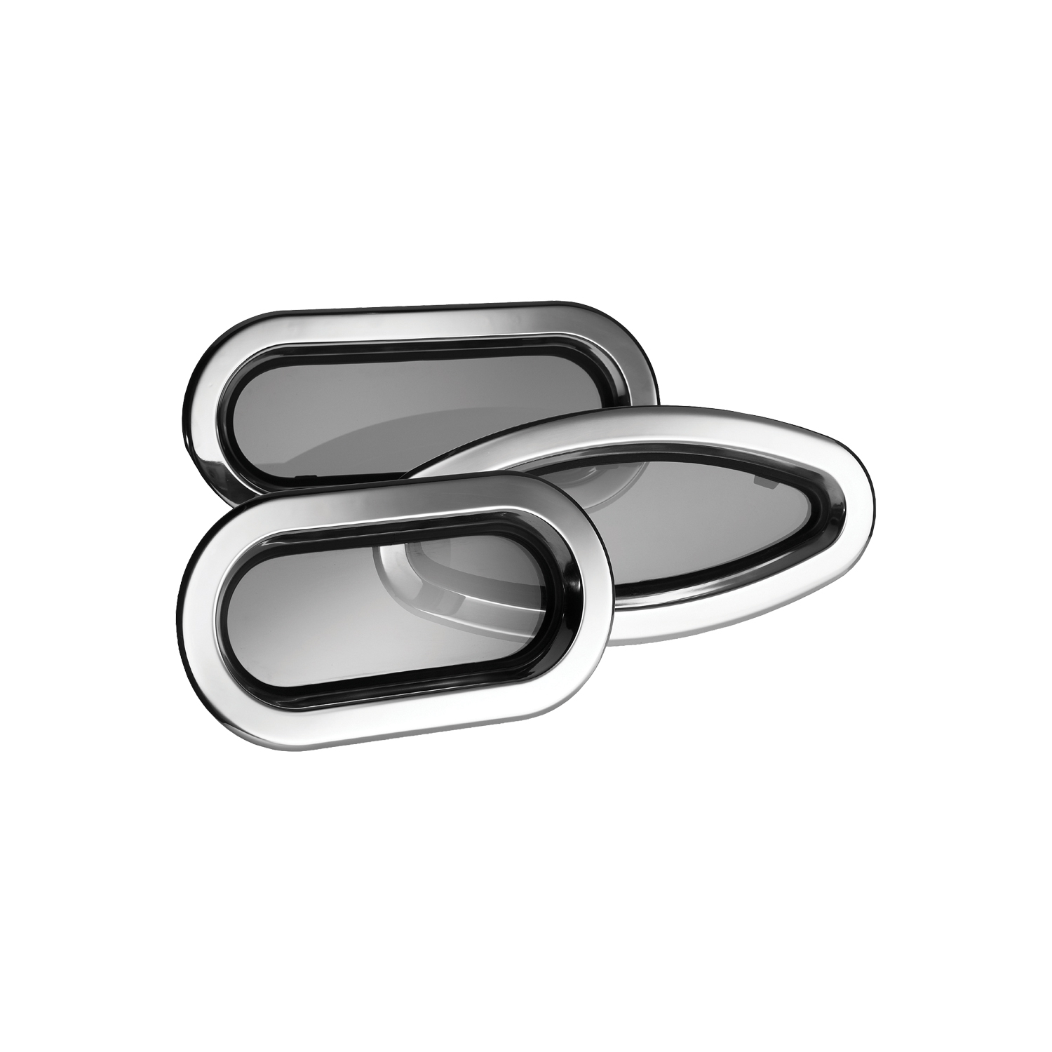 Stainless Steel Portlight — Size: Size 1 (Round End) | Opening: No