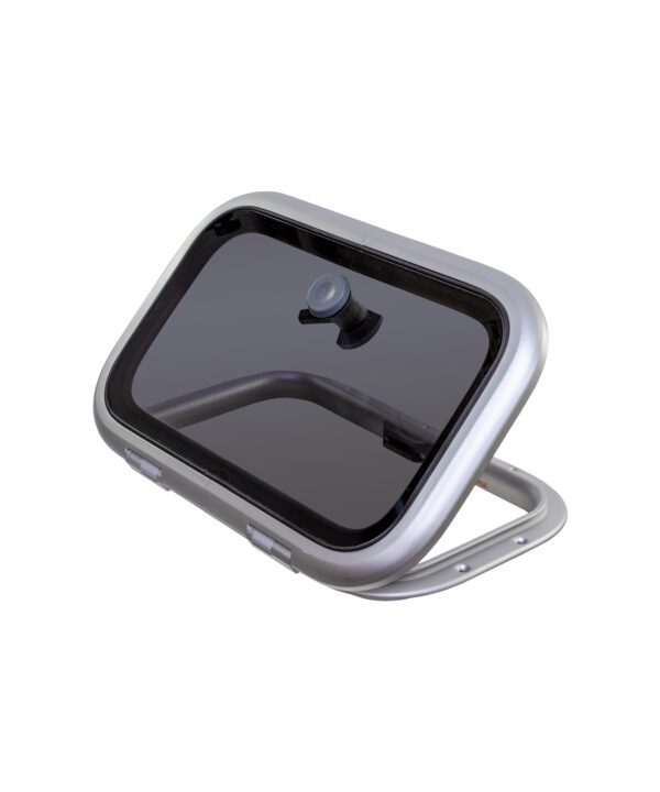 Low Profile Hatch — Size: Size 20 | Colour: Grey | Cut Outs: None | Variant: Friction Lever