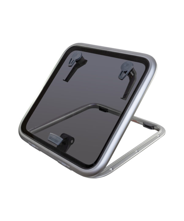 Low Profile Hatch — Size: Size 44 | Colour: Grey | Cut Outs: None | Variant: Friction Lever