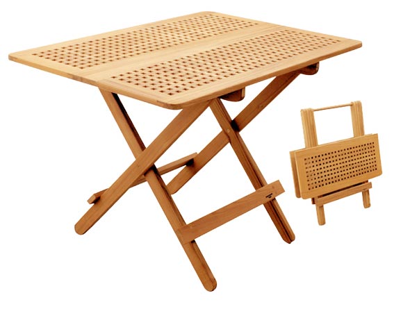 Folding teak table