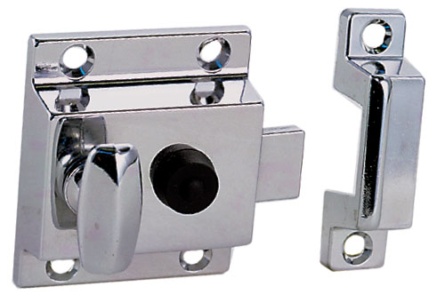 Latch with Sliding Lock Button