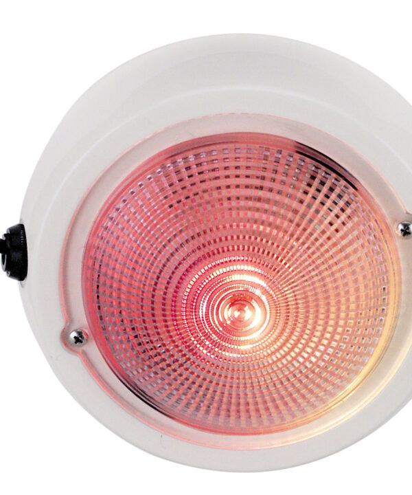Exterior Surface Mount Dome Light with Red & White Bulbs