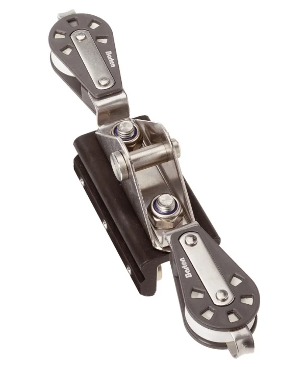 28mm I Section Mainsheet Traveller 6 Wheel 3:1 Single Blocks with Becket Each Way