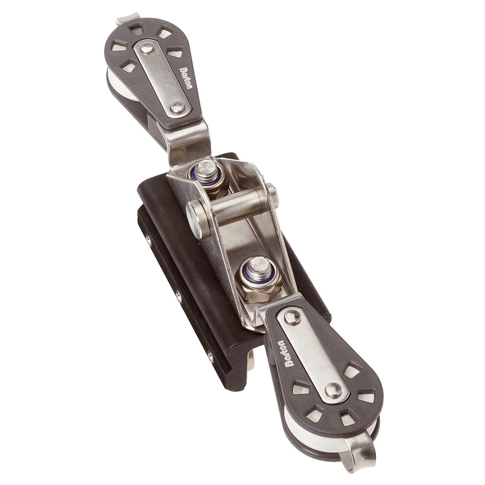 28mm I Section Mainsheet Traveller 6 Wheel 3:1 Single Blocks with Becket Each Way