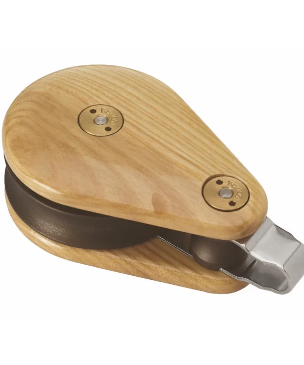 Wooden Block 80mm Single Fixed Eye