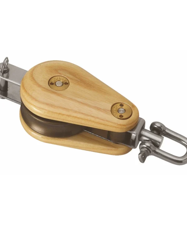 Wooden Block 45mm Single Swivel & Becket