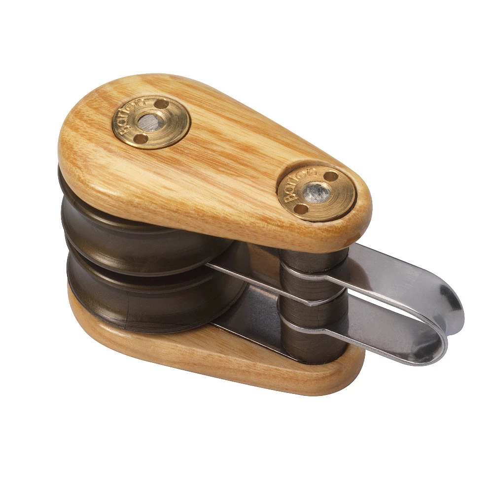 Wooden Block 64mm Double Fixed Eye