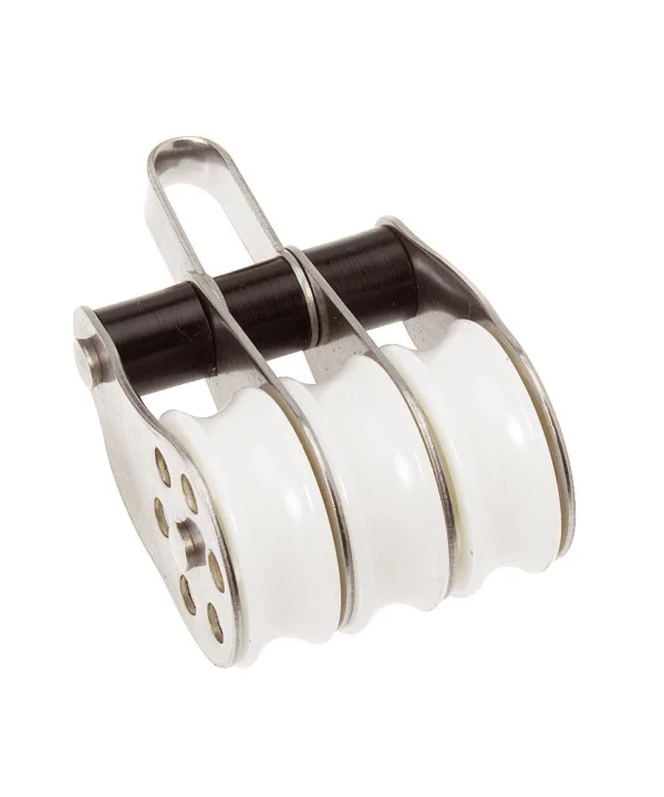 Stainless Steel Plain Bearing Triple Block + Fixed Eye 45mm