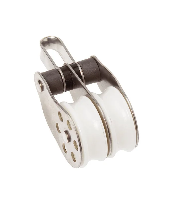 Stainless Steel Double Block + Fixed Eye 45mm