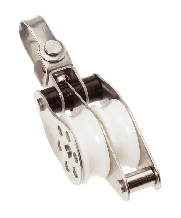 Stainless Steel Double Block + Swivel & Becket 45mm