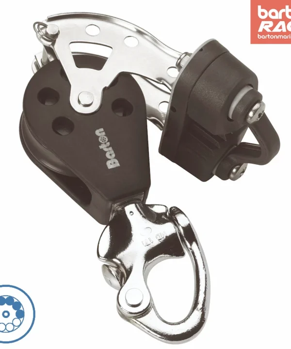 Size 2 35mm Ball Bearing Pulley Block Single Snap Shackle Becket & Cam