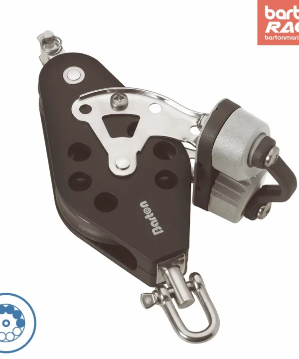 Size 2 30/45mm Ball Bearing Sheave Fiddle Swivel Becket & Plastic Cam
