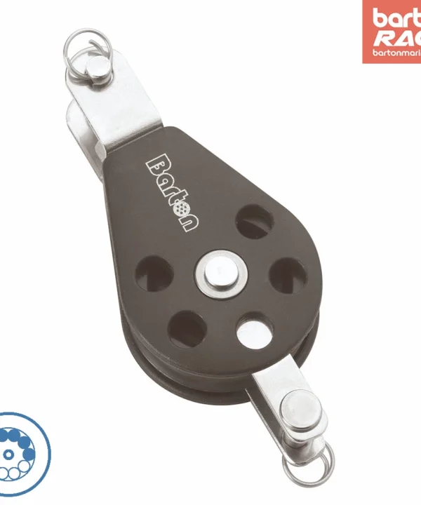 Size 3 45mm Ball Bearing Pulley Block Single With Double Tang &Becket