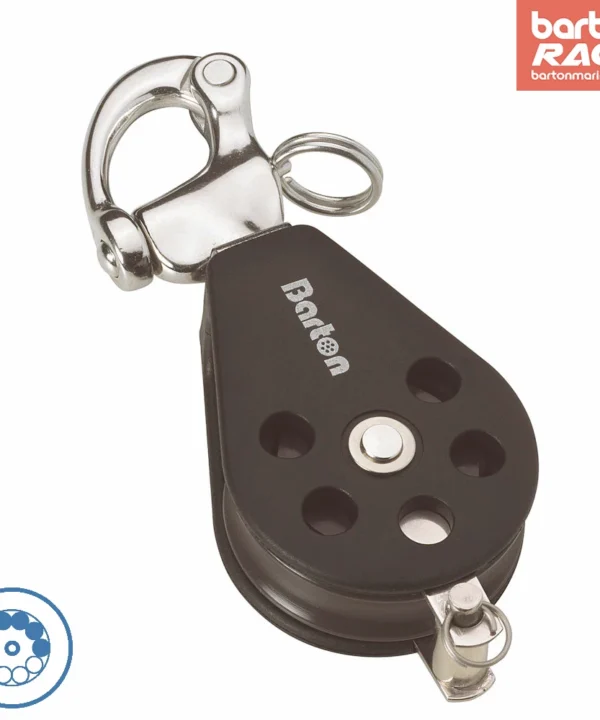 Size 3 45mm Ball Bearing Pulley Block Single Snap Shackle & Becket