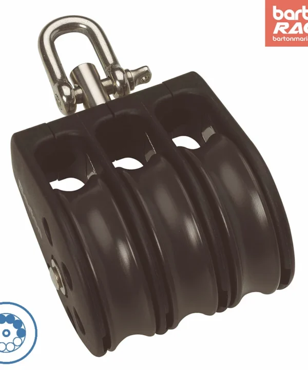 Size 3 45mm Ball Bearing Pulley Block Triple Block With Swivel