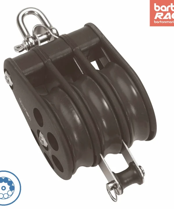Size 5 54mm Ball Bearing Pulley Block Triple Reverse Shackle & Becket