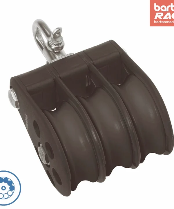 Size 5 54mm Ball Bearing Pulley Block Triple Swivel