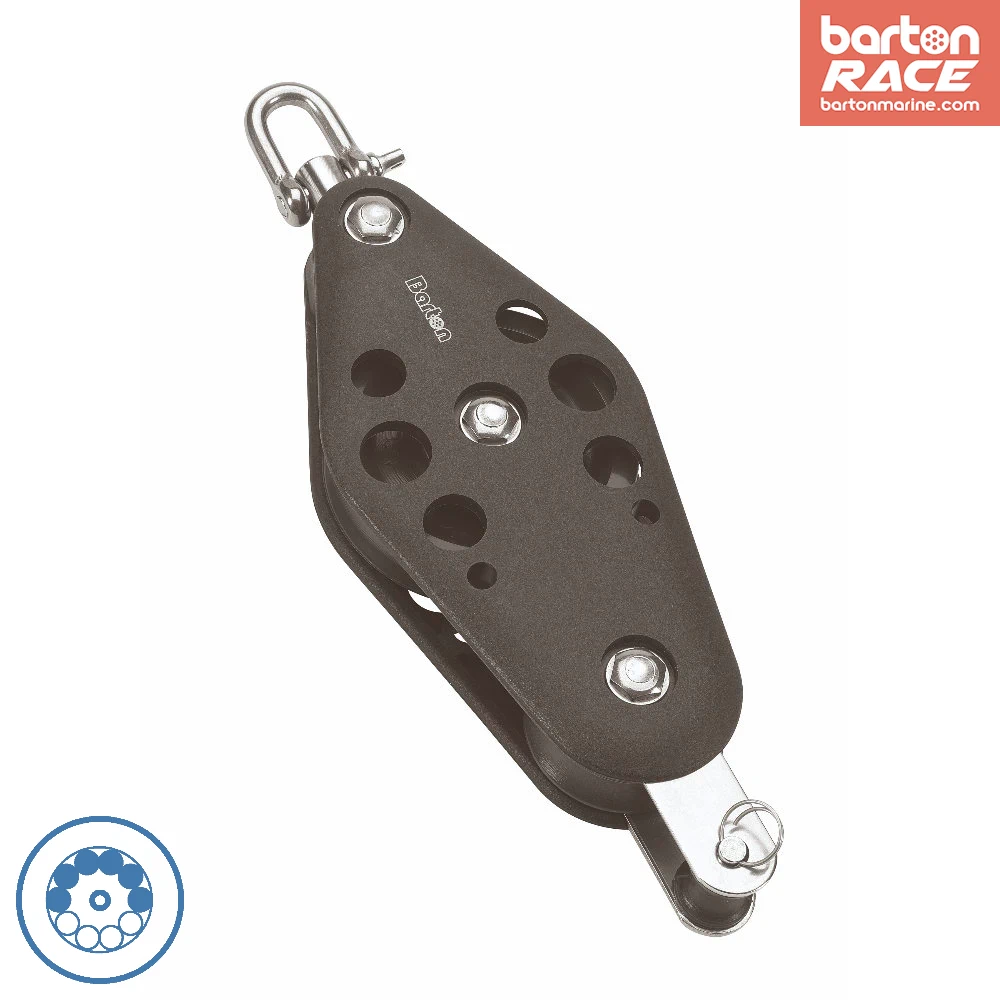 Size 5 38/64mm Ball Bearing Pulley Block Fiddle Swivel & Becket