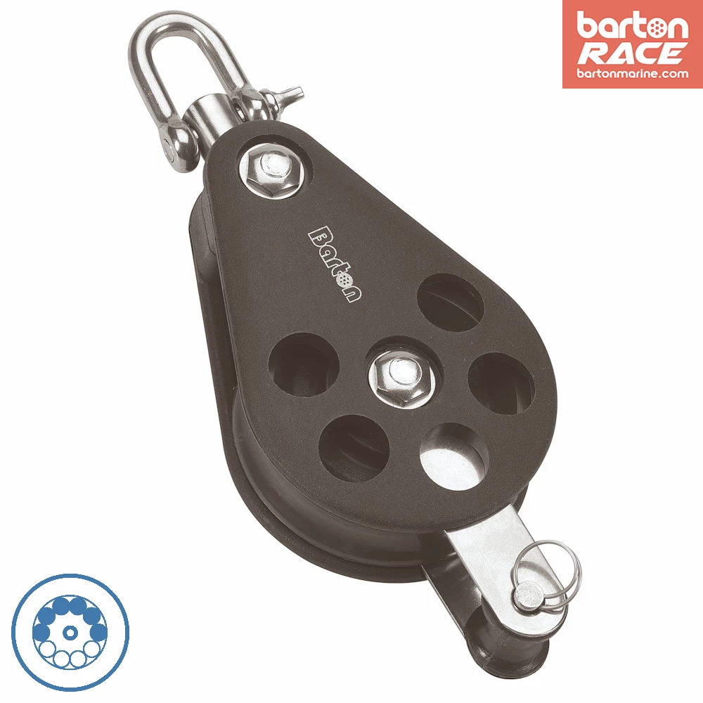 Size 6 64mm Ball Bearing Pulley Block Single Swivel & Becket