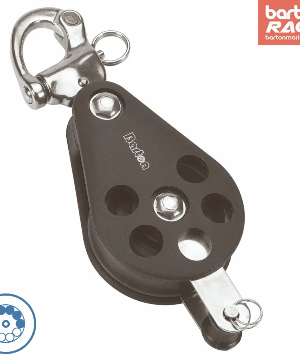 Size 6 64mm Ball Bearing Pulley Block Single Snap Shackle & Becket