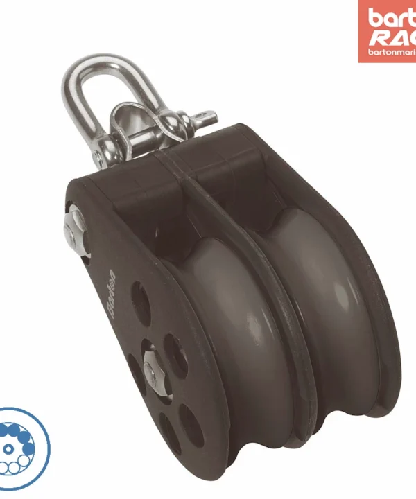 Size 6 64mm Ball Bearing Pulley Block Double Reverse Shackle
