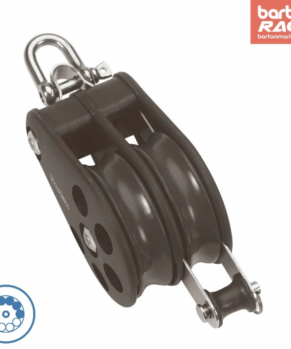 Size 6 64mm Ball Bearing Pulley Double Reverse Shackle & Becket