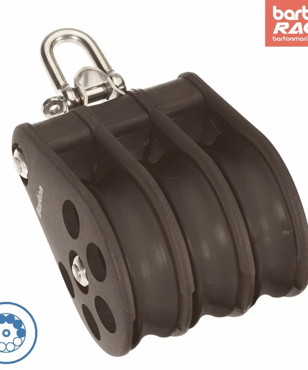 Size 6 64mm Ball Bearing Pulley Block Triple Reverse Shackle