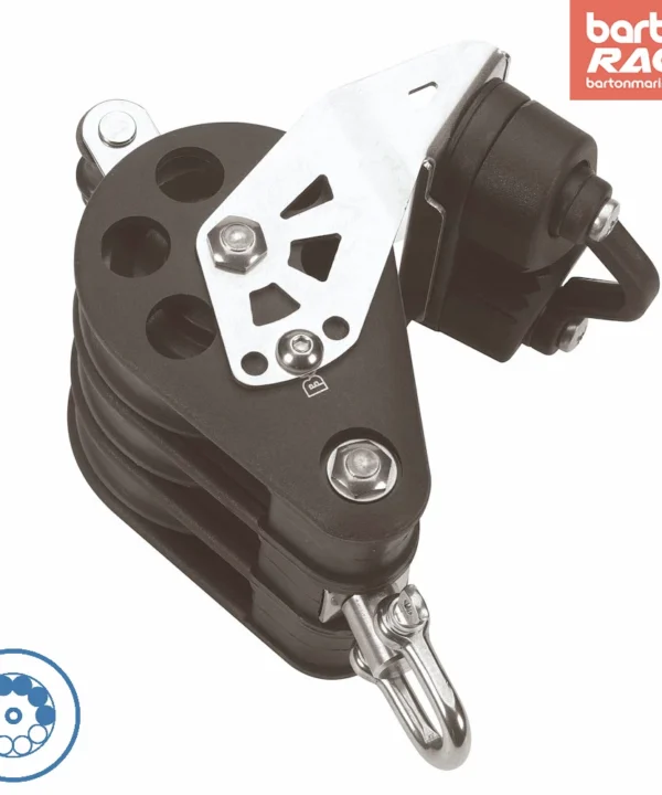 Size 6 64mm Ball Bearing Pulley Block Triple Swivel Becket & Cam
