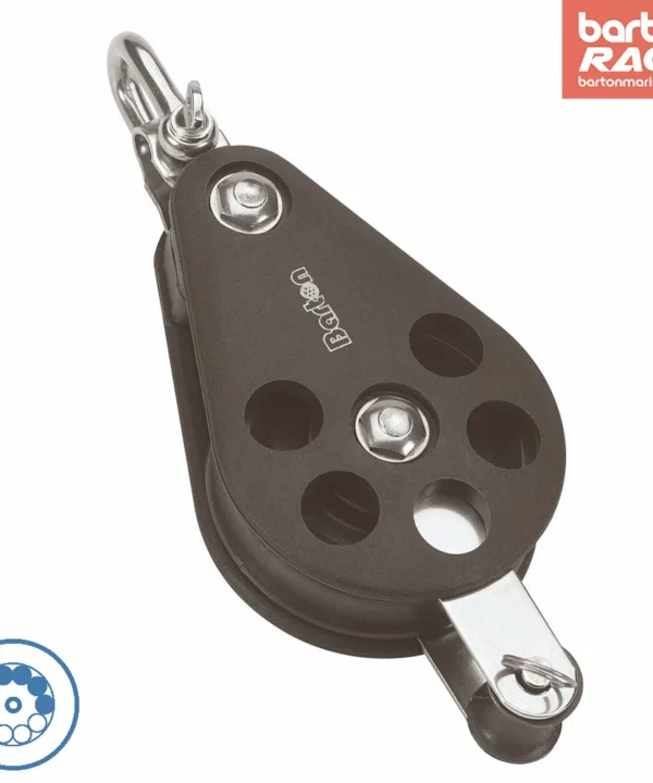 Size 7 70mm Ball Bearing Pulley Block Single Reverse Shackle & Becket