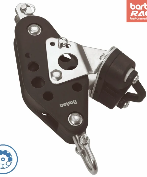 Size 7 44/72mm Fiddle Ball Bearing Pulley Block Swivel Becket & Cam