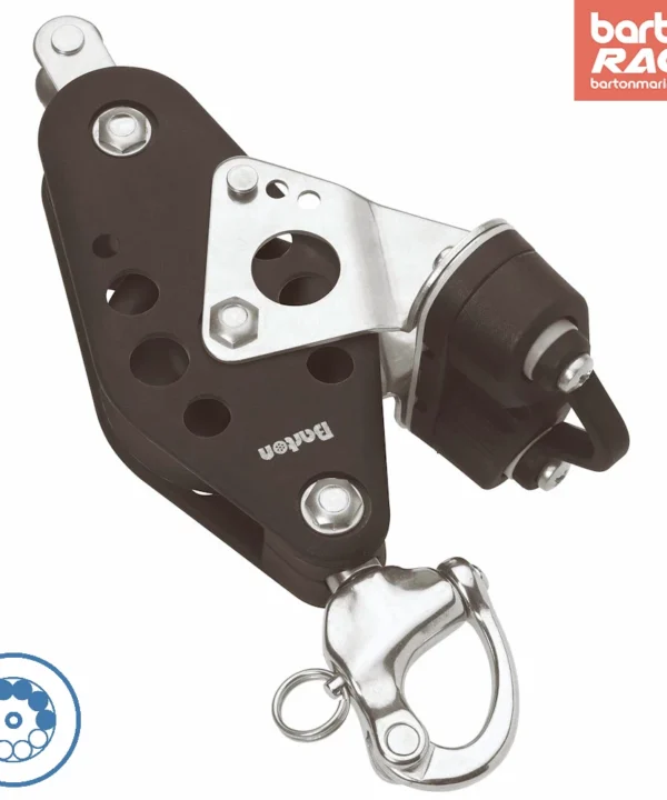 Size 7 44/72mm Fiddle Ball Bearing Pulley Block Snap Shackle Becket & Cam