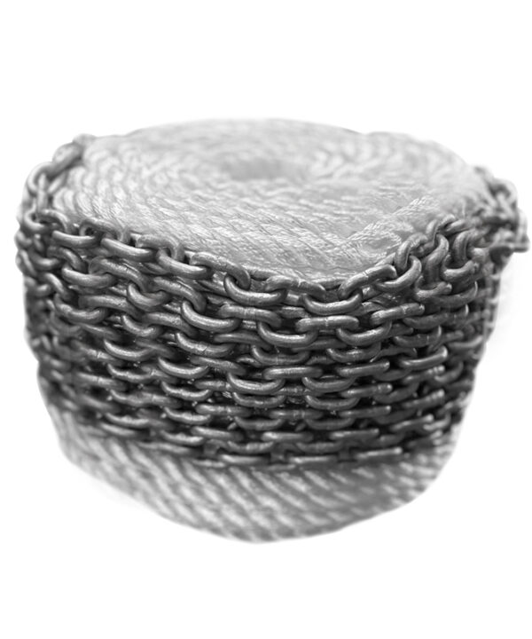 CABO Anchor Rope for windlass,Three Strand,ø12mm,L70m,Nylon,White,w/Lofrans' Chain ø6mm,ISO 4565,L8m