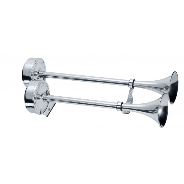 Deluxe All Stainless Steel Dual Trumpet – 12 Volt