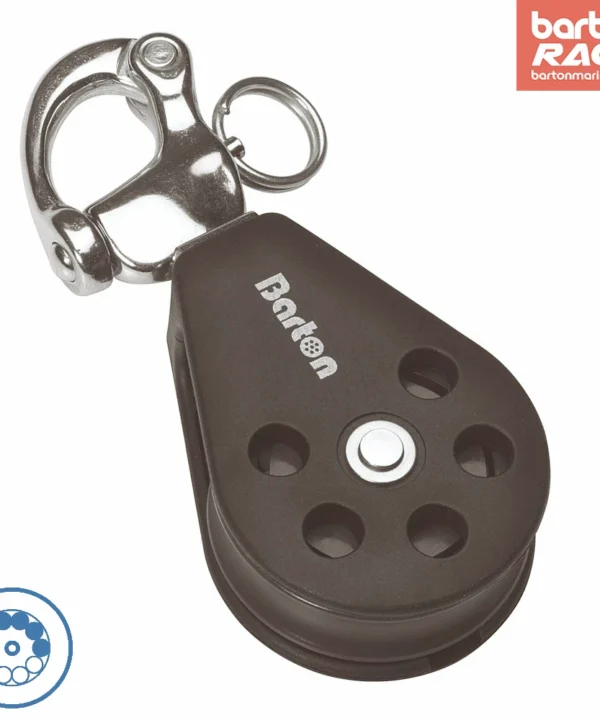 Size 3 45mm Ball Bearing Pulley Block Single With Snap Shackle