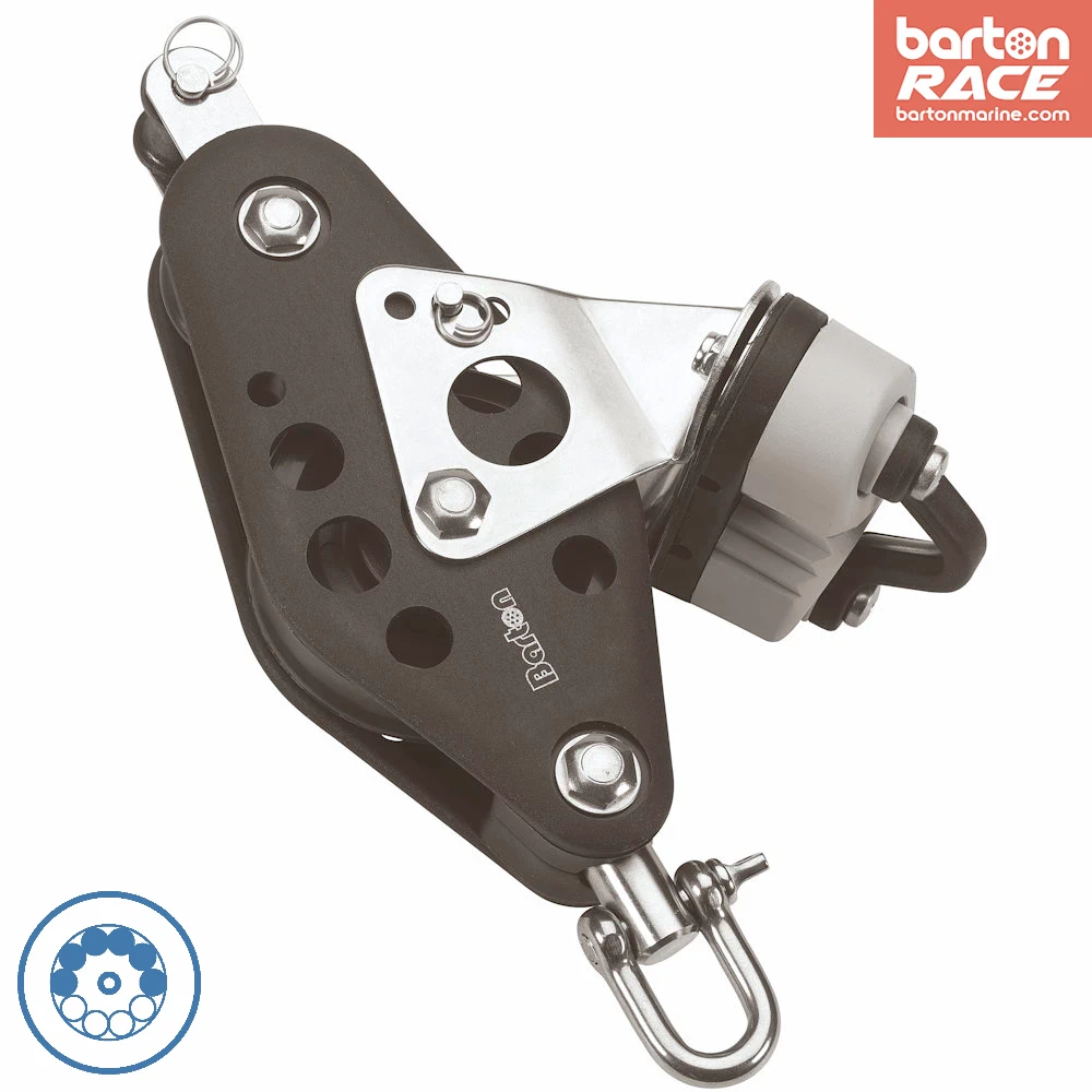 Size 5 38/64mm Ball Bearing Pulley Block Fiddle Swivel Becket & Plastic Cam