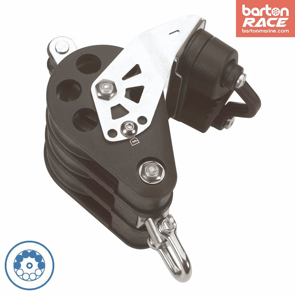 Size 5 54mm Ball Bearing Pulley Block Triple Swivel Becket & Cam