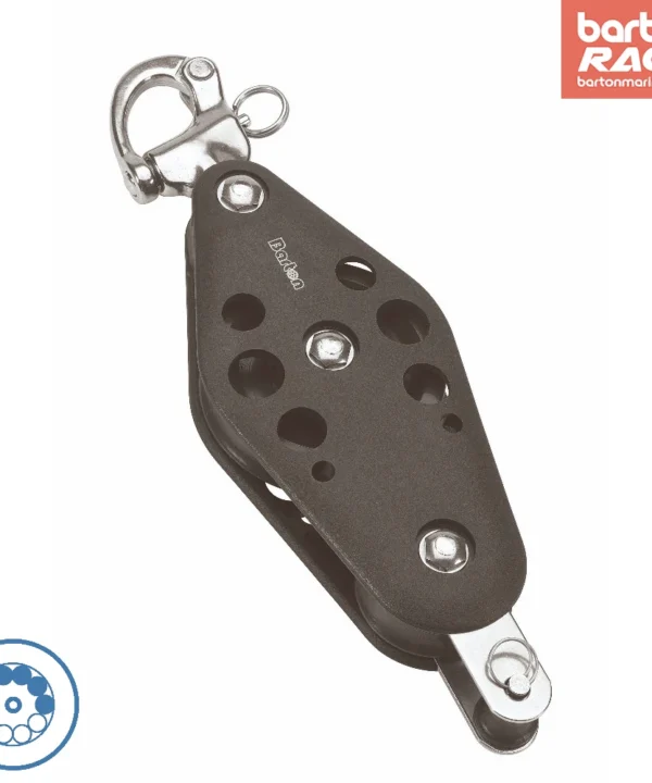 Size 6 44/72mm Ball Bearing Pulley Block Fiddle Snap Shackle & Becket