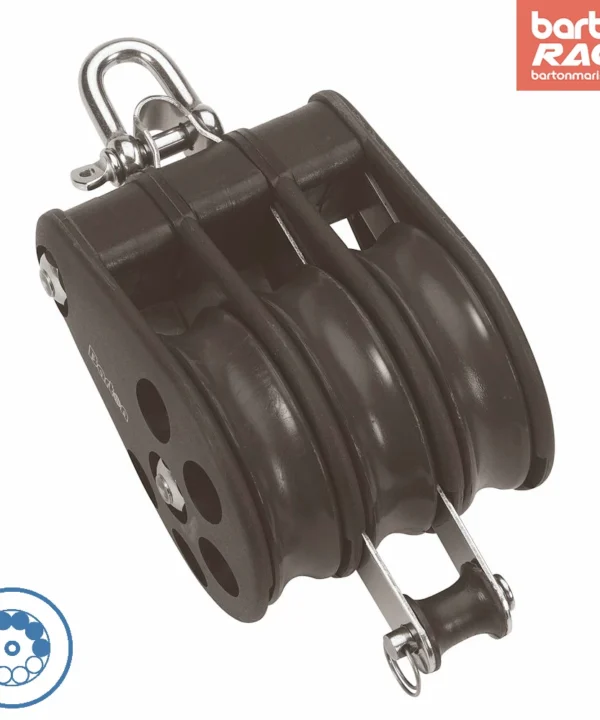 Size 7 70mm Ball Bearing Pulley Block Triple Reverse Shackle & Becket