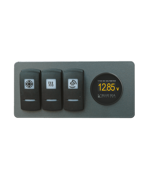 Philippi 20007145 - STV714V Watertight Panel With 3 Circuit Breakers 10 A And Voltmeter MVD Incl. Gasket