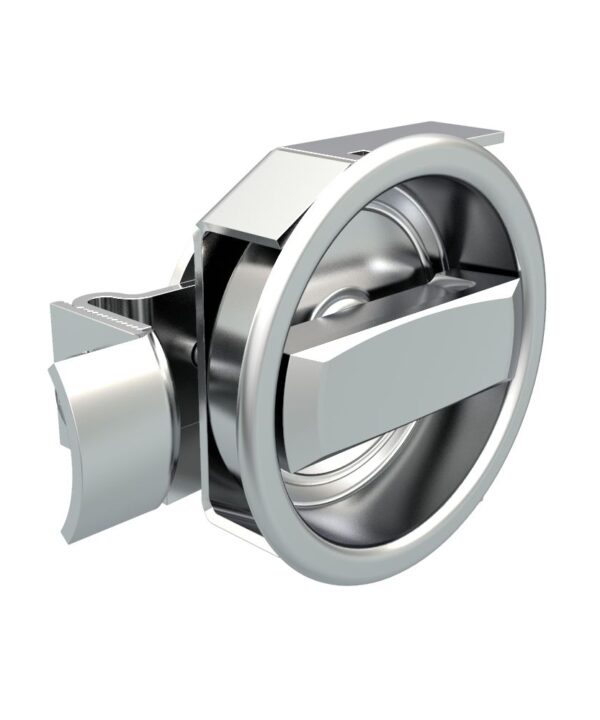 Southco Flush Cam Latch, Small Size, Turn Counterclockwise to Latch / Lock, Single or Three - Point Latching, Standard Style Handle, Chrome Plated, Bright