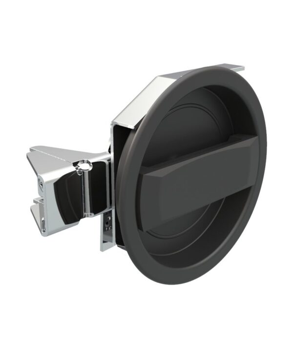 Southco Flush Cam Latch, Medium Size, Turn Clockwise to Latch / Lock, Single or Three - Point Latching, Standard Style Handle, Powder Coat, Black