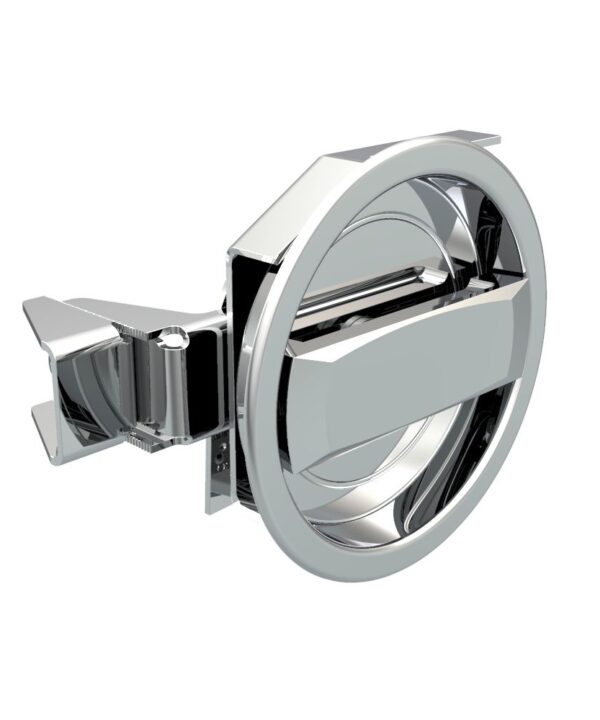 Southco Flush Cam Latch, Medium Size, Turn Clockwise to Latch / Lock, Single or Three - Point Latching, Standard Style Handle, Chrome Plated, Bright