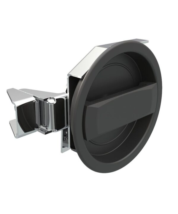 Southco Flush Cam Latch, Medium Size, Turn Clockwise to Latch / Lock, Single or Three - Point Latching, Standard Style Handle, Powder Coat, Black