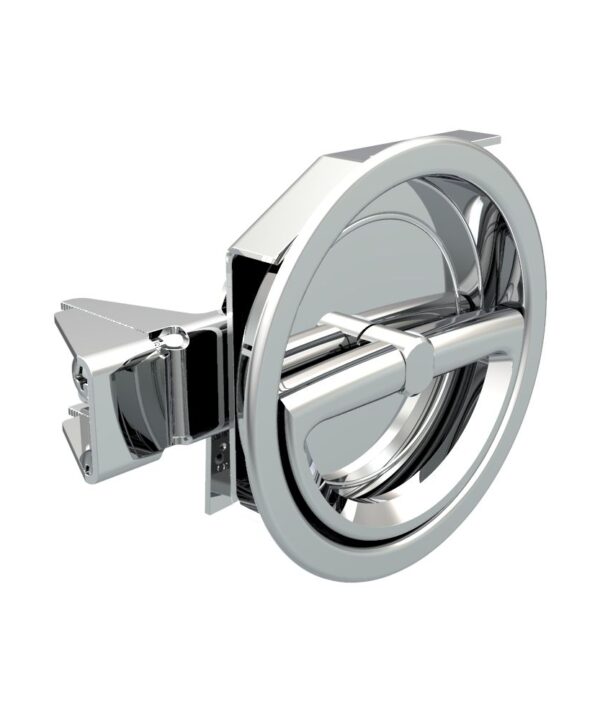 Southco Flush Cam Latch, Medium Size, Turn Counterclockwise to Latch / Lock, Single or Three - Point Latching, Bail Handle Style, Chrome Plated, Bright