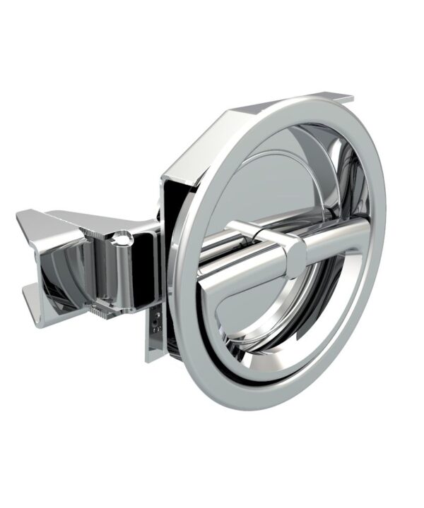 Southco Flush Cam Latch, Medium Size, Turn Clockwise to Latch / Lock, Single or Three - Point Latching, Bail Handle Style, Chrome Plated, Bright